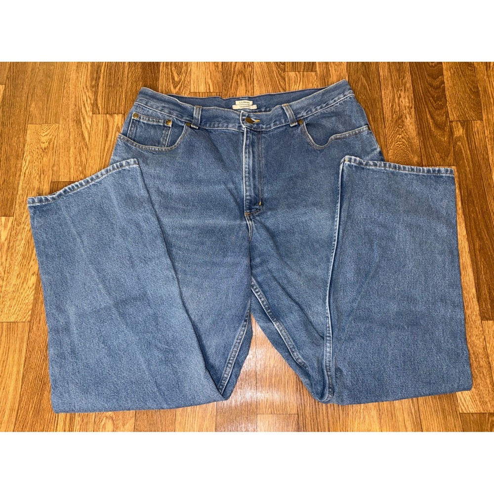 LL Bean Mens Original Fit‎ Straight Leg Blue Denim Jeans 18 R 272059 Medium Wash